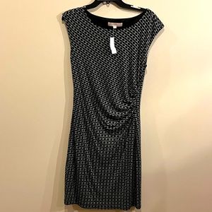 Striped Knit Ruched Tee Dress